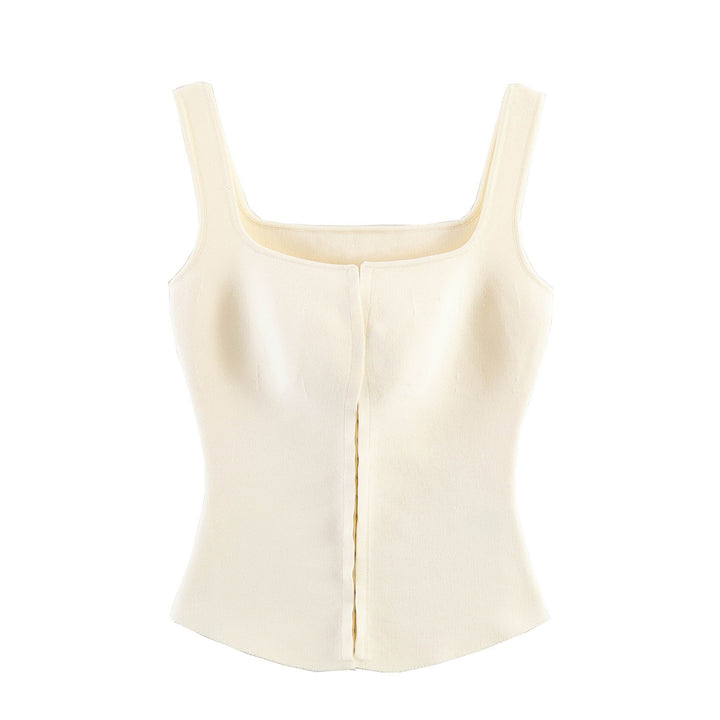 Damsk figursytt camisole-top med fyrkantig halsringning och elastiskt material Mirla-Eva Jonsson