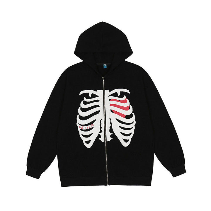 Damsk hoodie med iögonfallande skelettdesign Mirla-Eva Jonsson