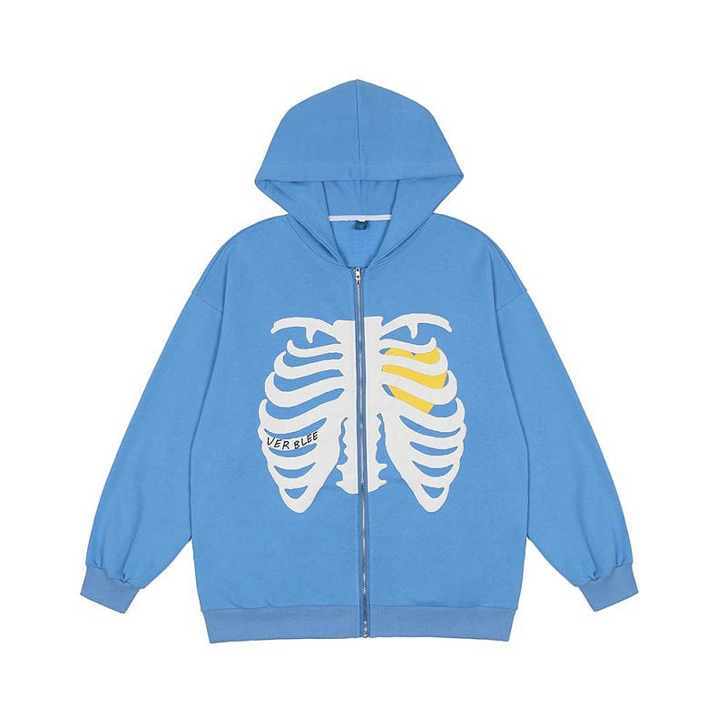 Damsk hoodie med iögonfallande skelettdesign Mirla-Eva Jonsson
