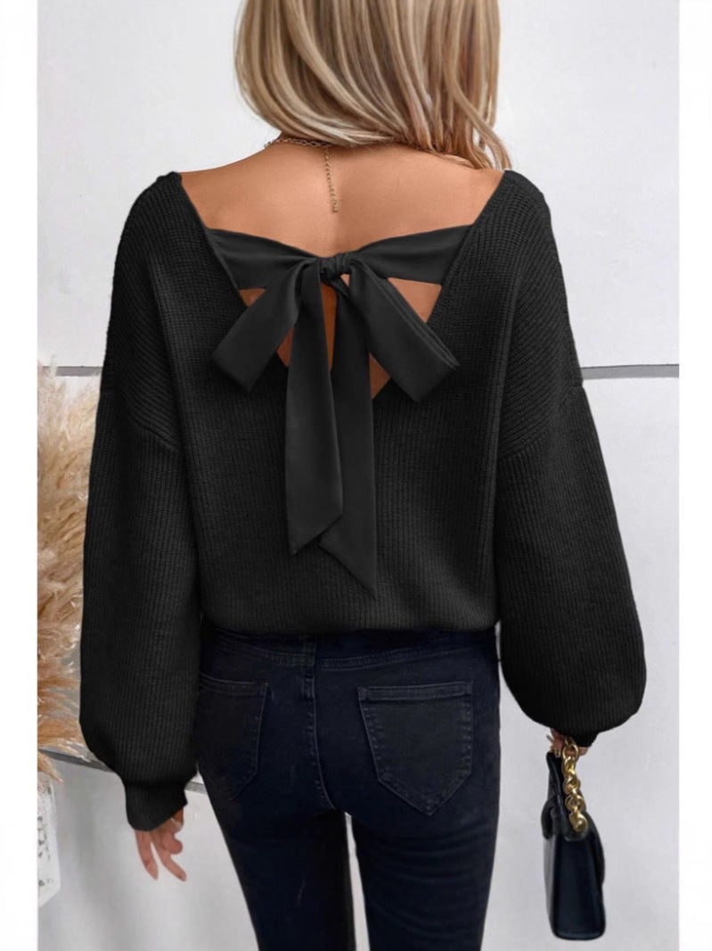 Damsk pullover med elegant slinga neck design Mirla-Eva Jonsson