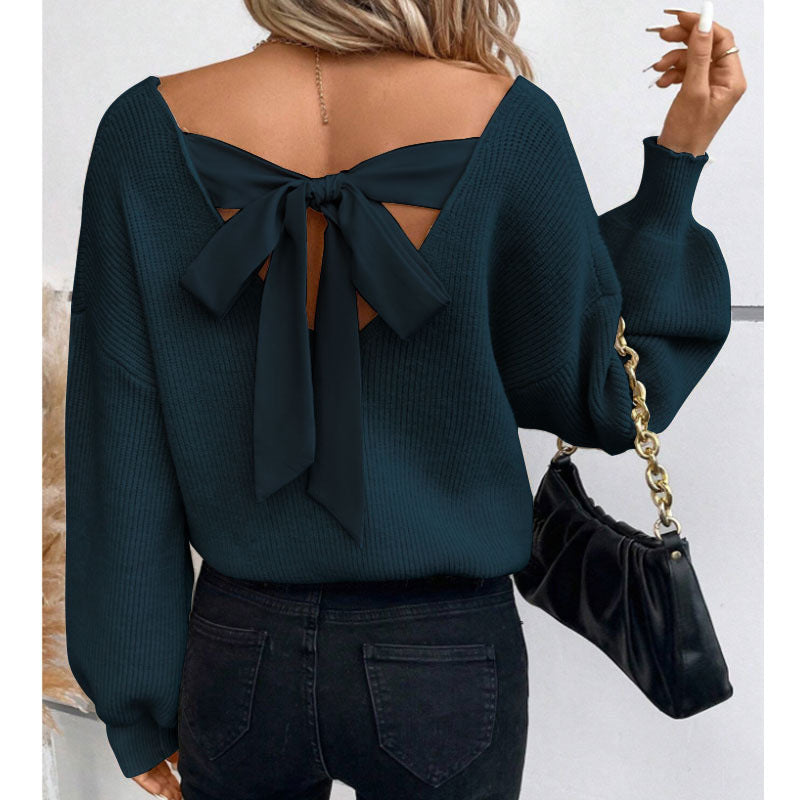 Damsk pullover med elegant slinga neck design Mirla-Eva Jonsson