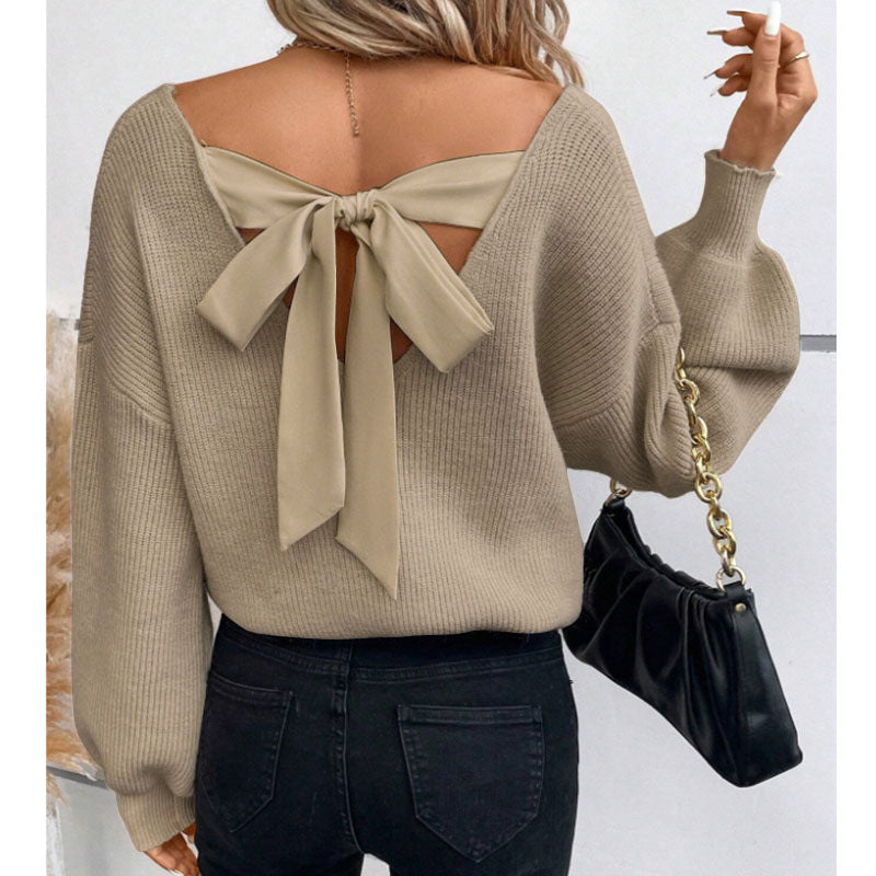 Damsk pullover med elegant slinga neck design Mirla-Eva Jonsson