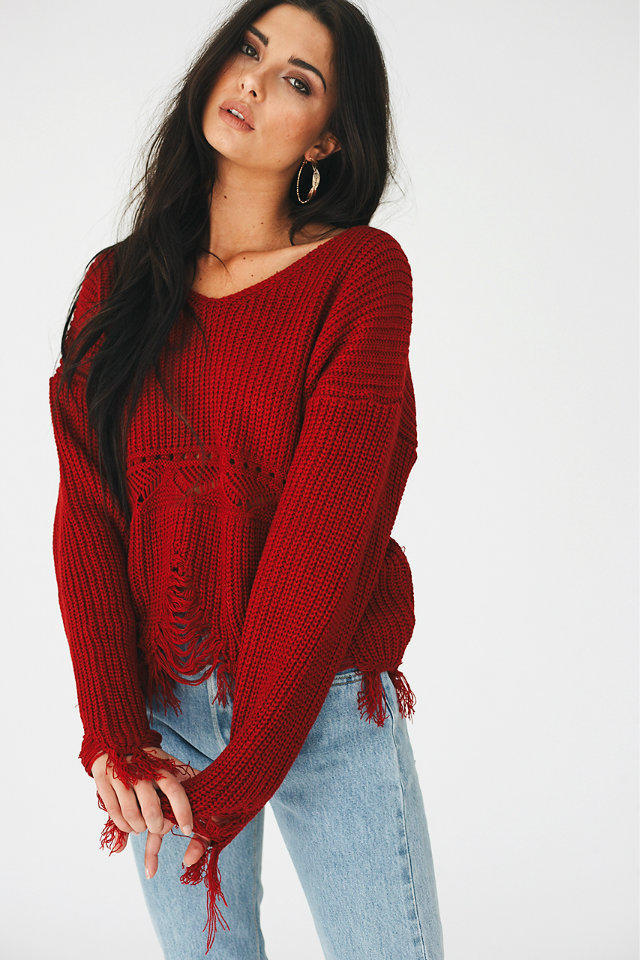 Damsk tröja med avslappnad fransdesign Mirla-Eva Jonsson