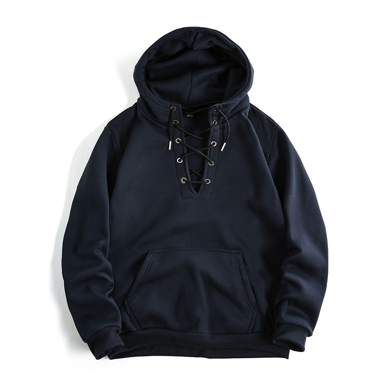 Damsk zip hoodie med raffinerad snördesign och praktisk känguruficka Mirla-Eva Jonsson