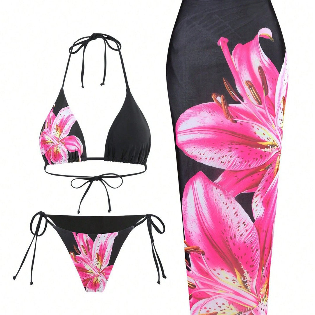 Damska Strand-Bikini-Set med avslappnad Maxi-Kjol Mirla-Eva Jonsson
