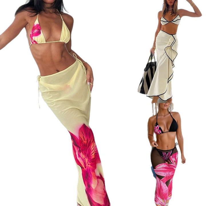 Damska Strand-Bikini-Set med avslappnad Maxi-Kjol Mirla-Eva Jonsson