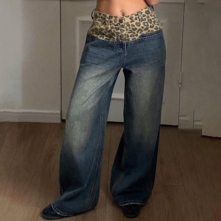 Damska Vida Jeans med djurtryck Midja Mirla-Eva Jonsson