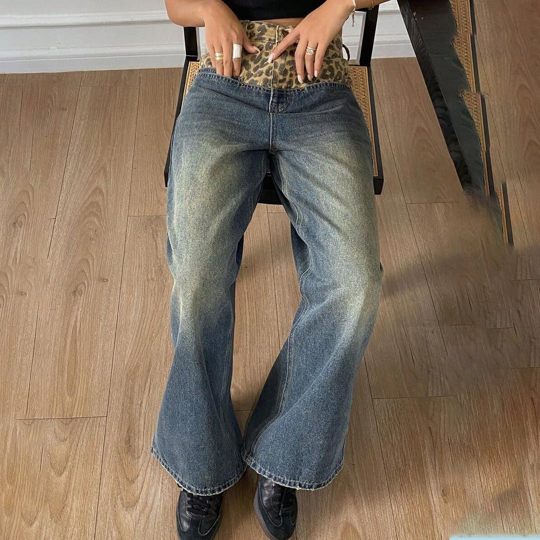 Damska Vida Jeans med djurtryck Midja Mirla-Eva Jonsson