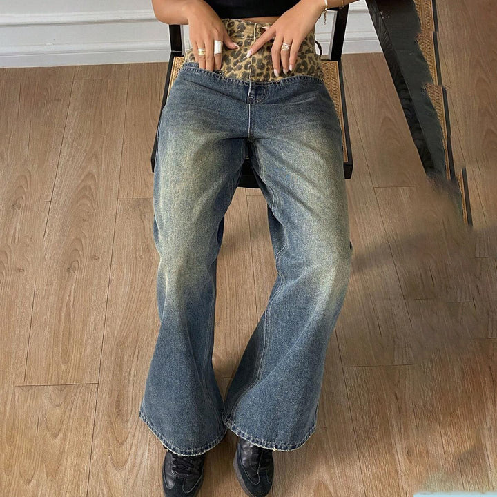Damska Vida Jeans med djurtryck Midja Mirla-Eva Jonsson