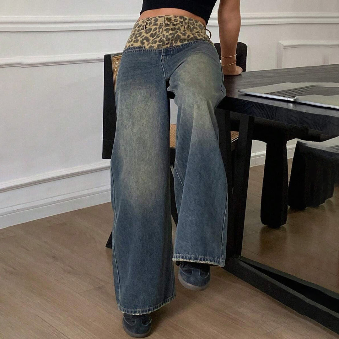 Damska Vida Jeans med djurtryck Midja Mirla-Eva Jonsson