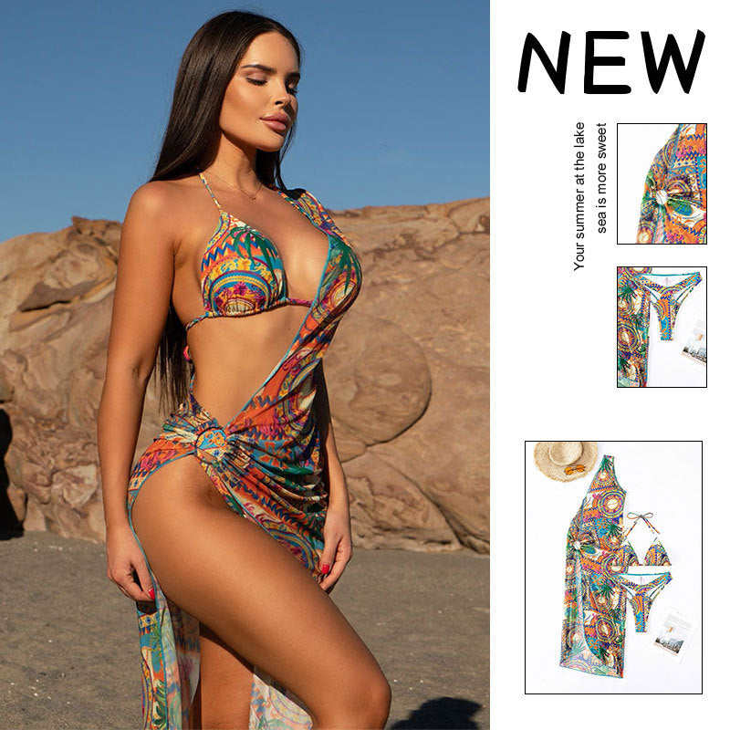 Damska bikini set med lekfull wrap kjol och moderiktig skärning Mirla-Eva Jonsson