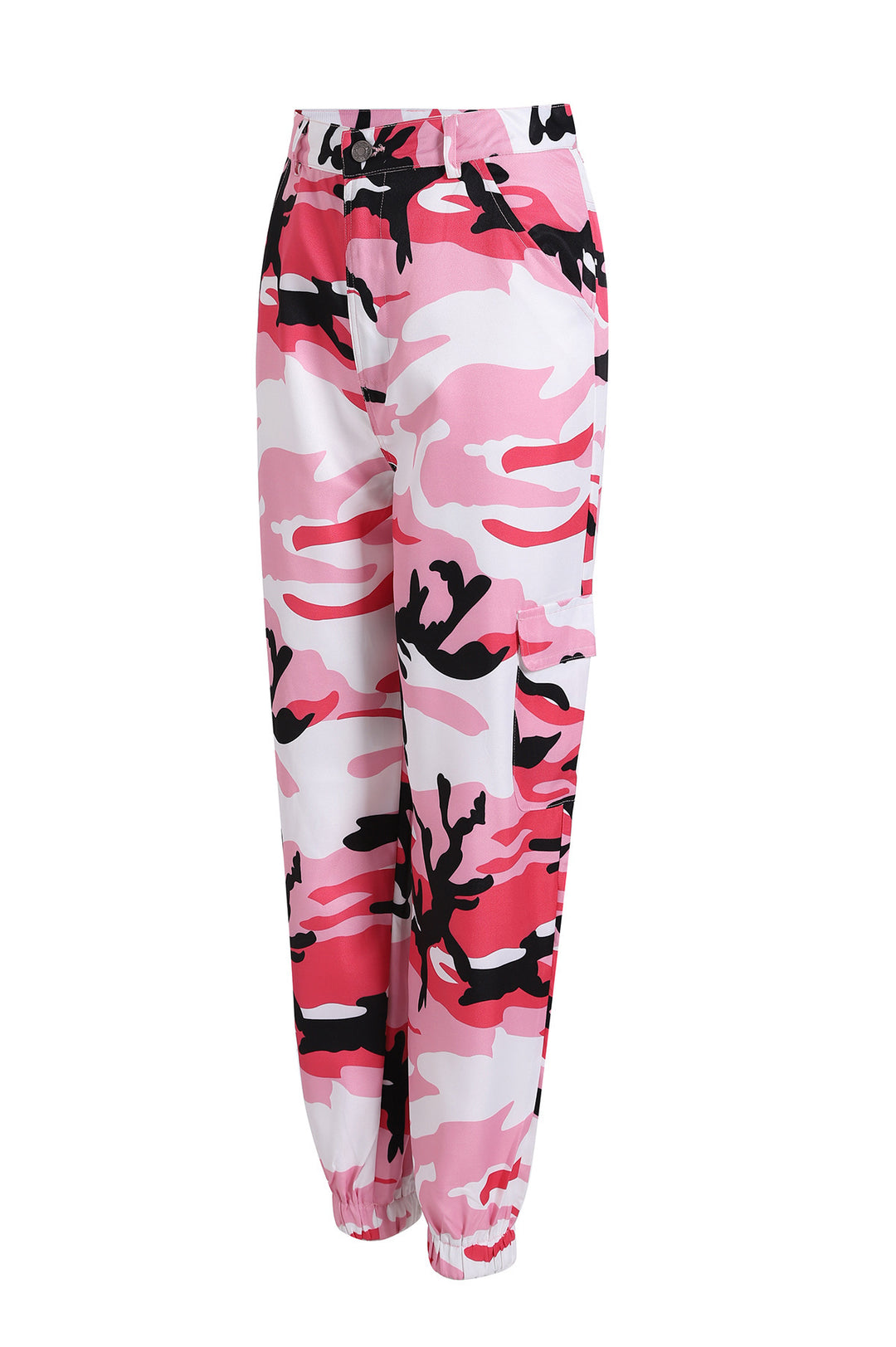 Damska cargo-byxor med elastisk midja och modernt camouflage-design Mirla-Eva Jonsson