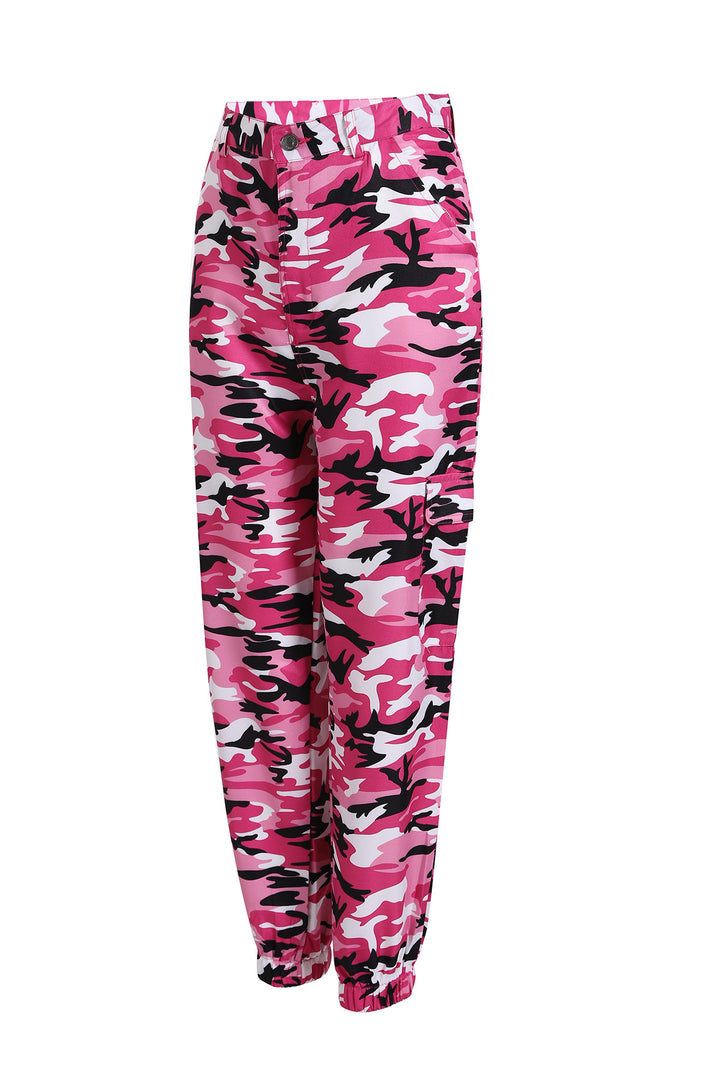Damska cargo-byxor med elastisk midja och modernt camouflage-design Mirla-Eva Jonsson