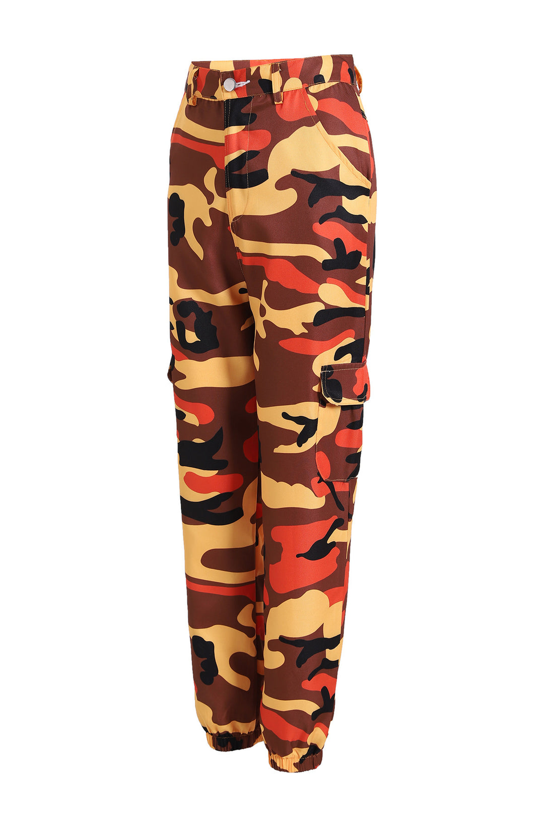Damska cargo-byxor med elastisk midja och modernt camouflage-design Mirla-Eva Jonsson