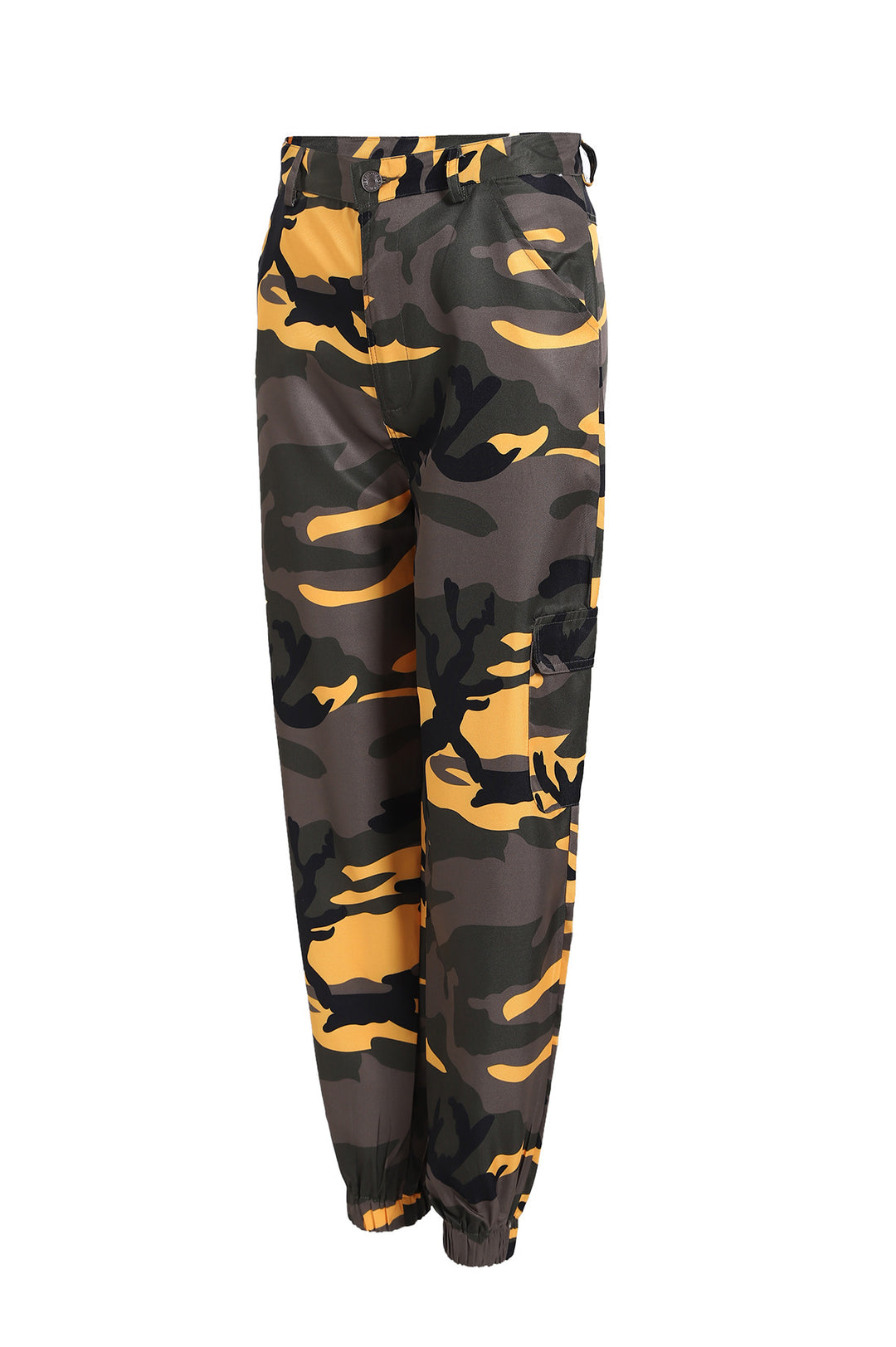 Damska cargo-byxor med elastisk midja och modernt camouflage-design Mirla-Eva Jonsson