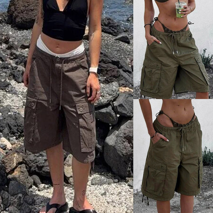 Damska cargo-shorts med elastisk midja och praktiska sidofickor Mirla-Eva Jonsson