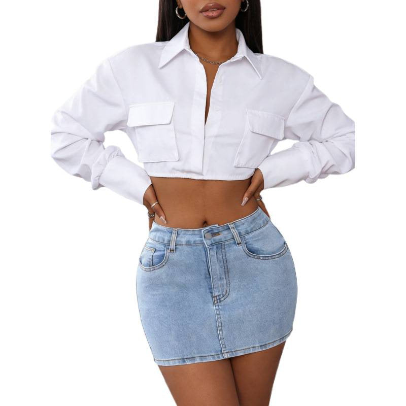 Damska denim minikjol med eleganta snördetaljer Mirla-Eva Jonsson