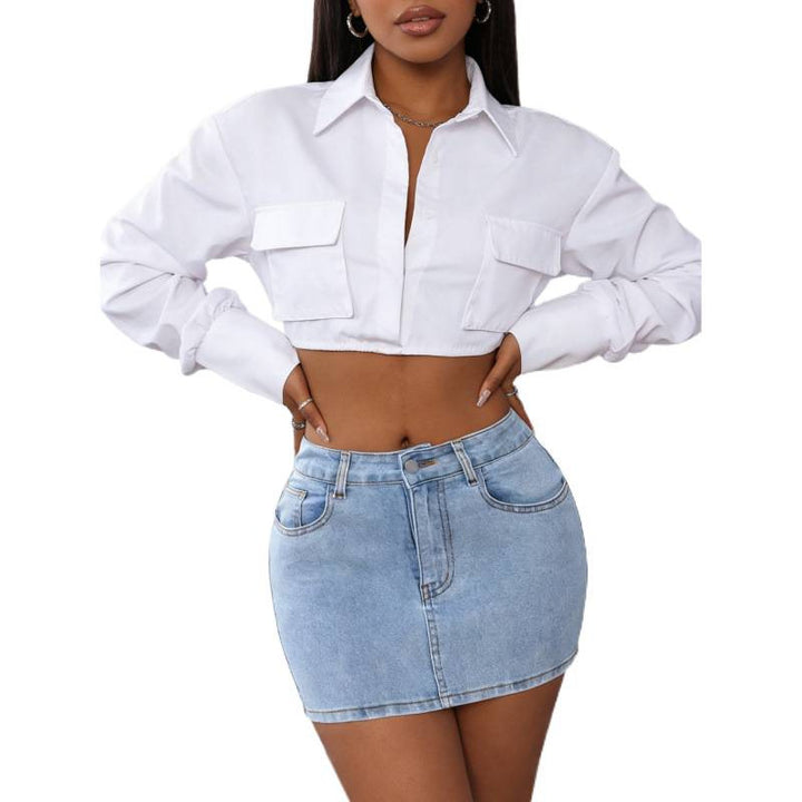 Damska denim minikjol med eleganta snördetaljer Mirla-Eva Jonsson