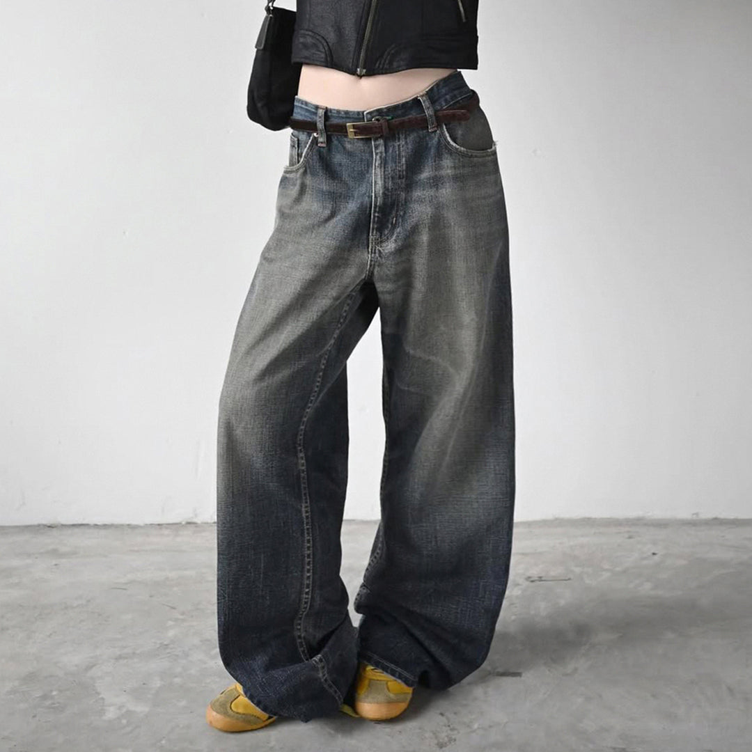 Damska denimjeans i avslappnad chinosstil med hög midja Mirla-Eva Jonsson