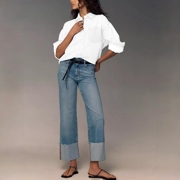 Damska designerjeans i modern boyfriend-stil med unika detaljer. Mirla-Eva Jonsson
