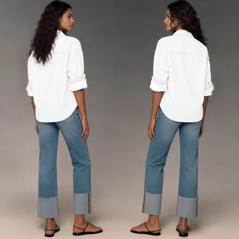 Damska designerjeans i modern boyfriend-stil med unika detaljer. Mirla-Eva Jonsson
