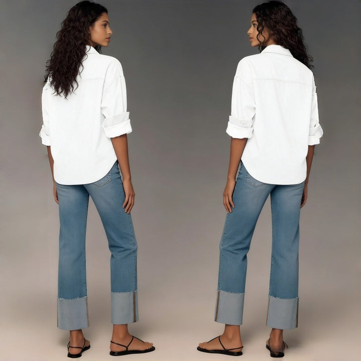 Damska designerjeans i modern boyfriend-stil med unika detaljer. Mirla-Eva Jonsson