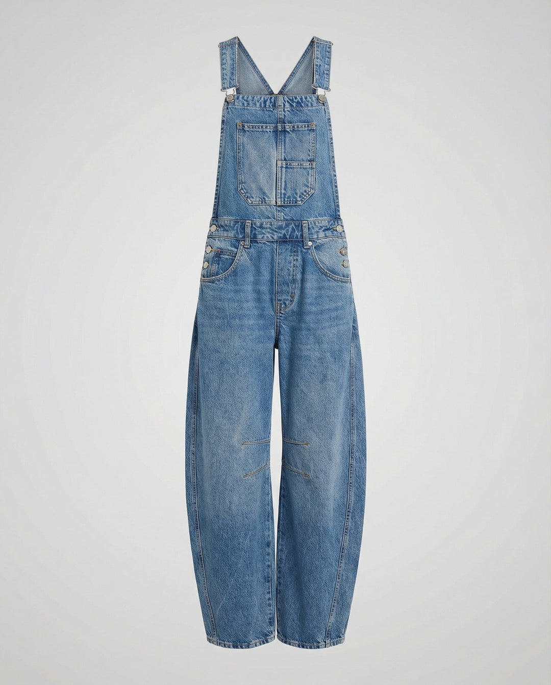 Damska jeans overall med justerbara axelremmar och fickor-Eva Jonsson