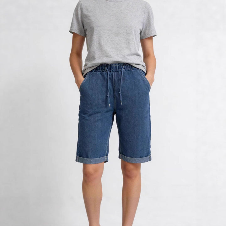 Damska jeansshorts med elastisk midja och praktiska fickor Mirla-Eva Jonsson