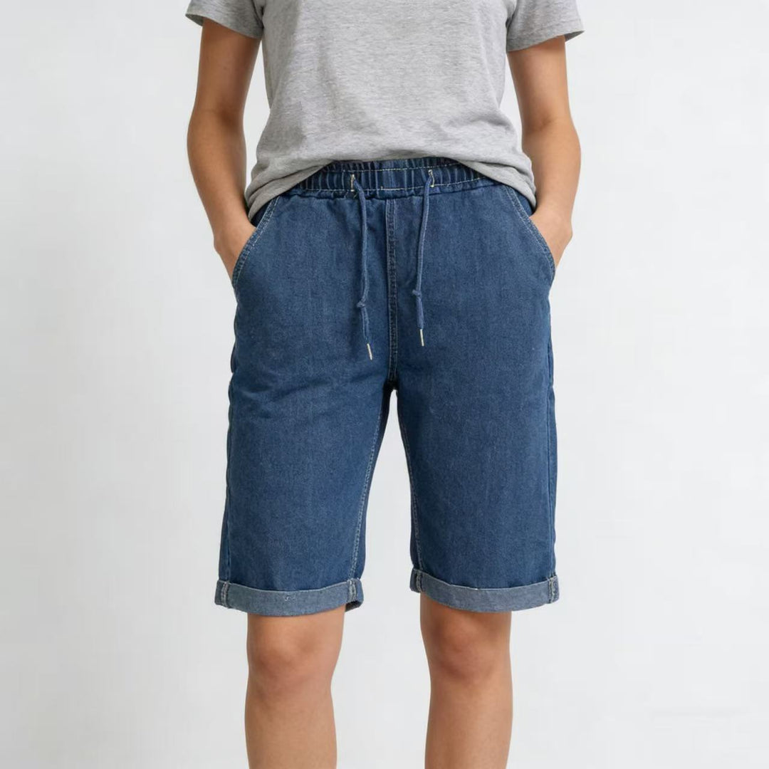 Damska jeansshorts med elastisk midja och praktiska fickor Mirla-Eva Jonsson