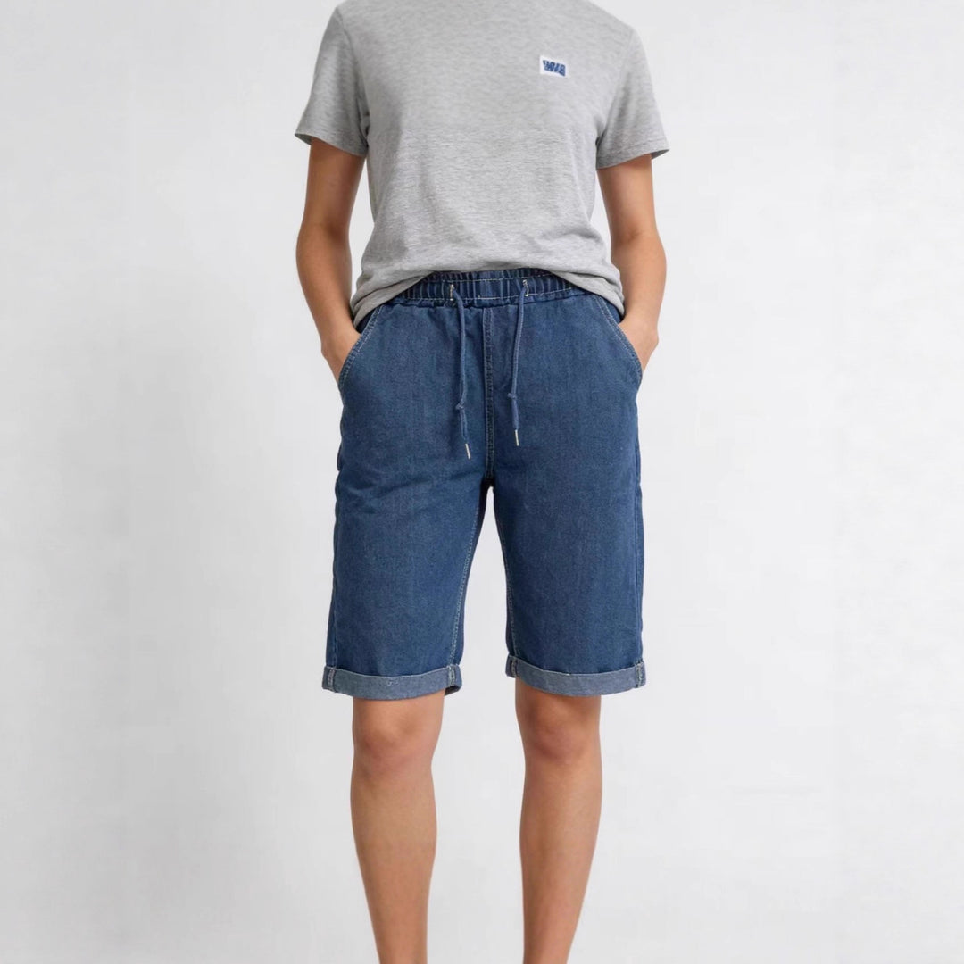 Damska jeansshorts med elastisk midja och praktiska fickor Mirla-Eva Jonsson