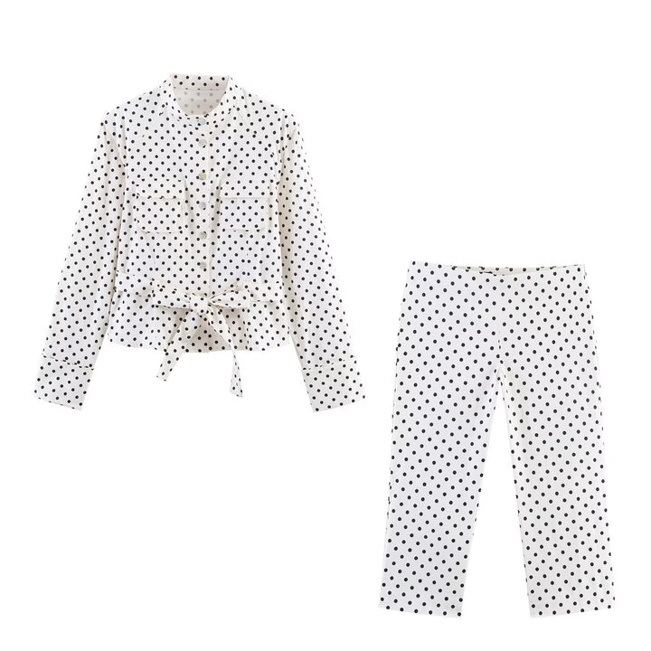 Damska leggings med modern punktdesign och elastisk midja Mirla-Eva Jonsson