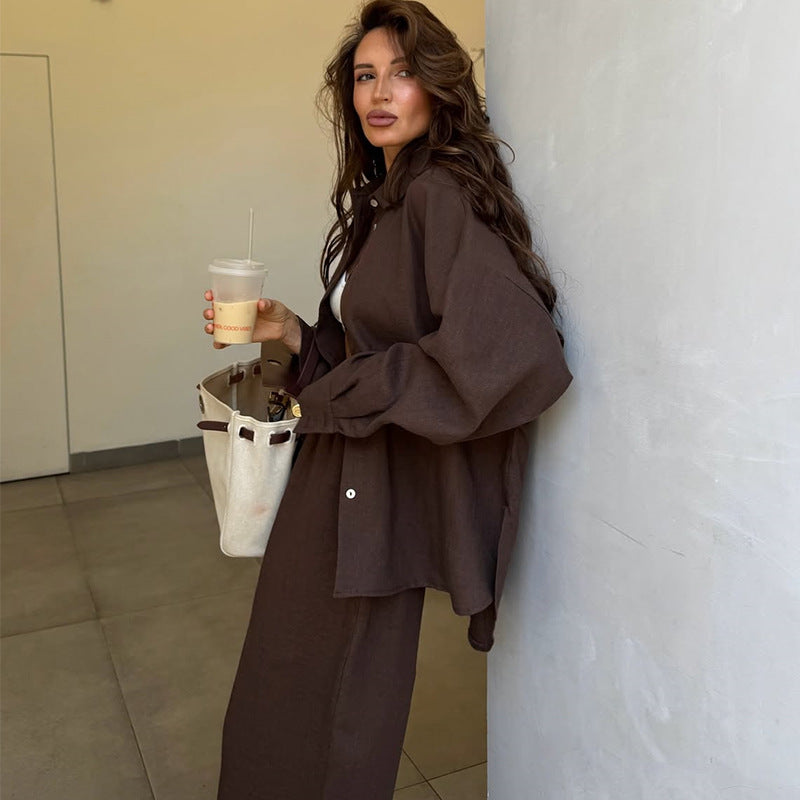 Damska loungewear-set i lätt linne Mirla-Eva Jonsson