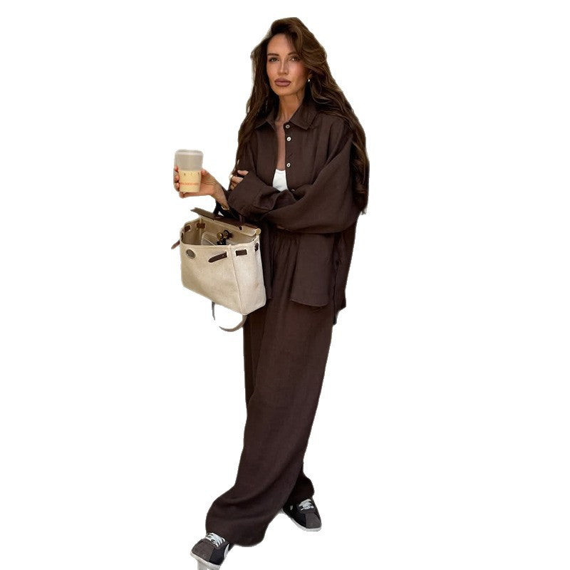 Damska loungewear-set i lätt linne Mirla-Eva Jonsson