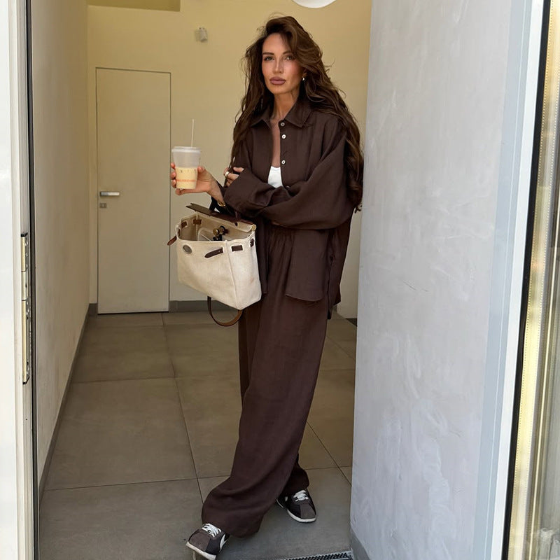 Damska loungewear-set i lätt linne Mirla-Eva Jonsson