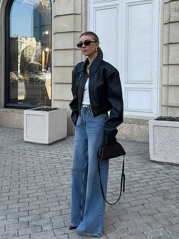 Damska mode skinnjacka med oversized passform Mirla-Eva Jonsson