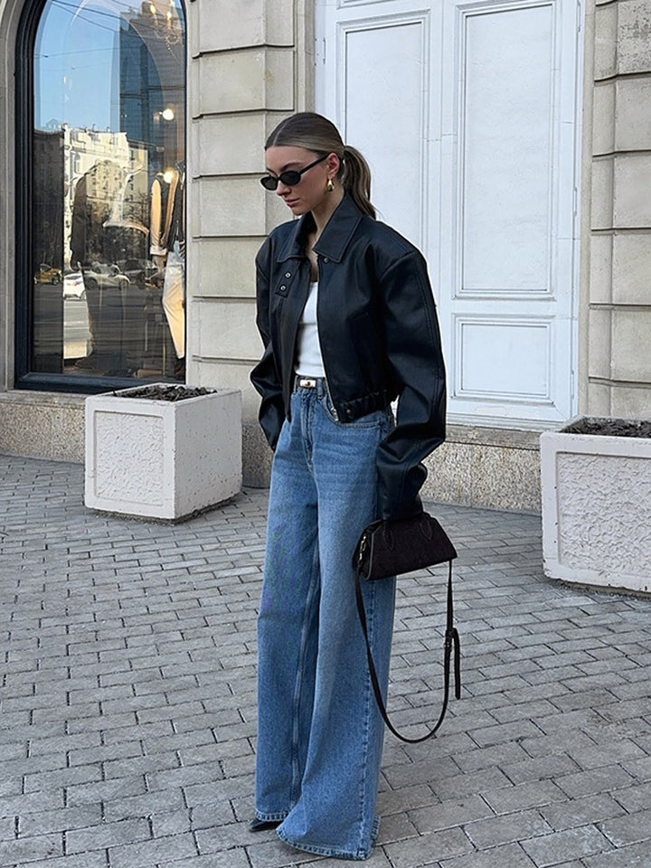 Damska mode skinnjacka med oversized passform Mirla-Eva Jonsson