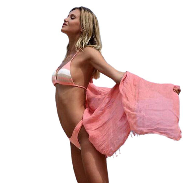 Damska virkad bikini-set med raffinerade fransar och justerbara axelband Mirla-Eva Jonsson