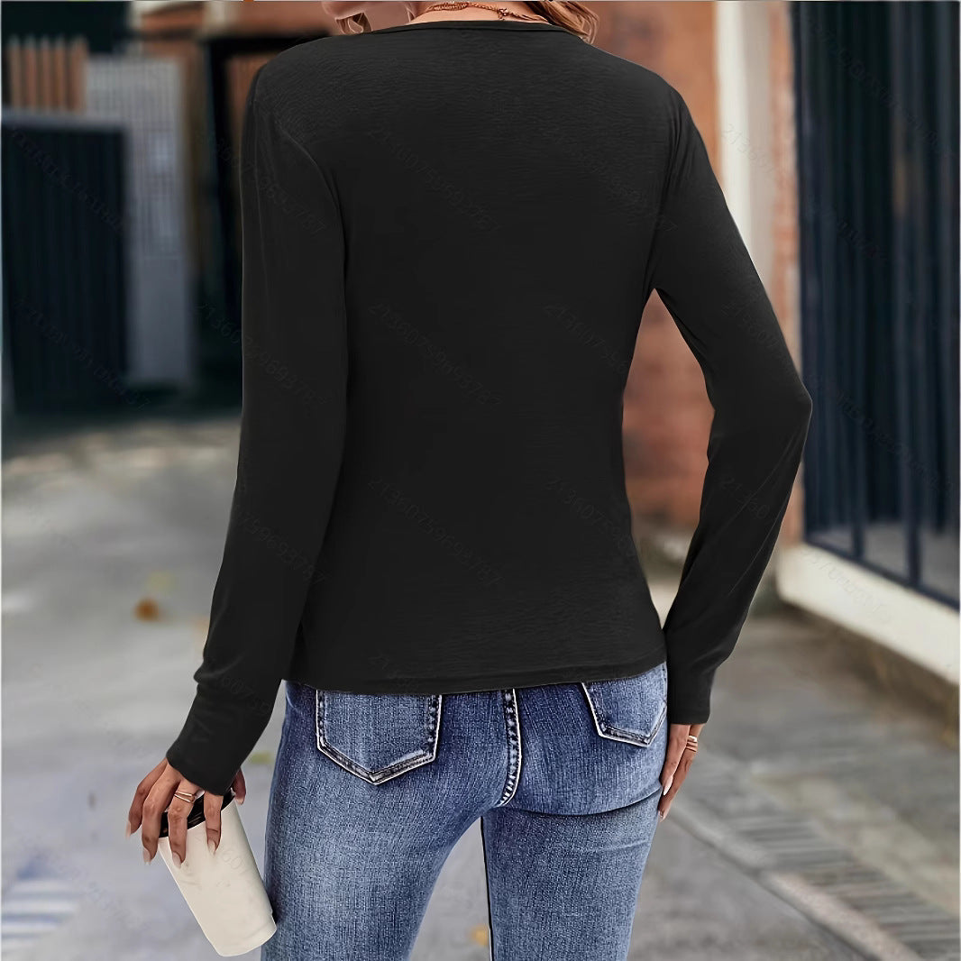 Damskap Wrapshirt med Figurformande design och V-Urtavla Mirla-Eva Jonsson