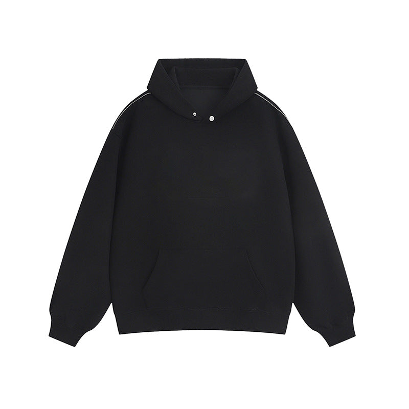 Damske hooded sweatshirt med praktiska tryckknappar och känguruficka Eva Jonsson-Eva Jonsson