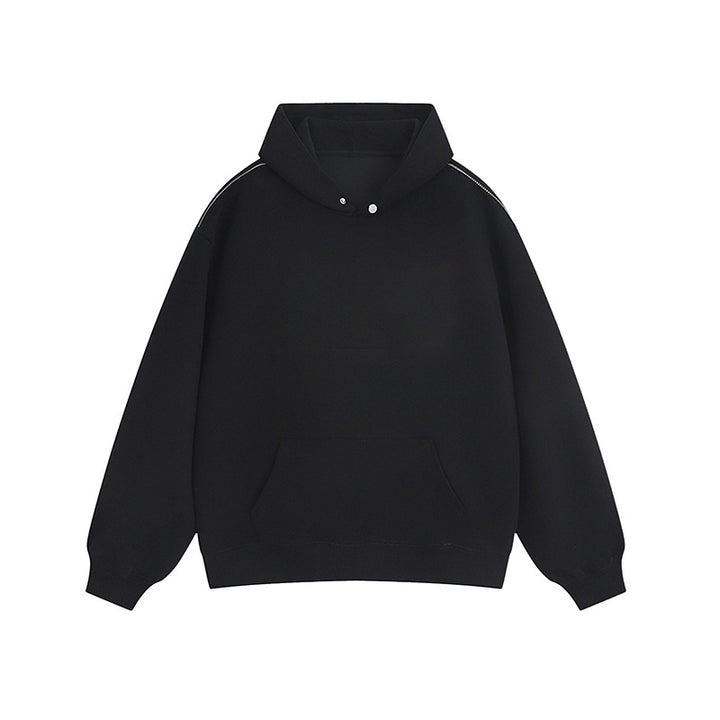 Damske hooded sweatshirt med praktiska tryckknappar och känguruficka Eva Jonsson-Eva Jonsson