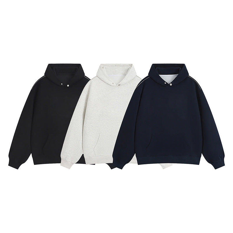 Damske hooded sweatshirt med praktiska tryckknappar och känguruficka Eva Jonsson-Eva Jonsson