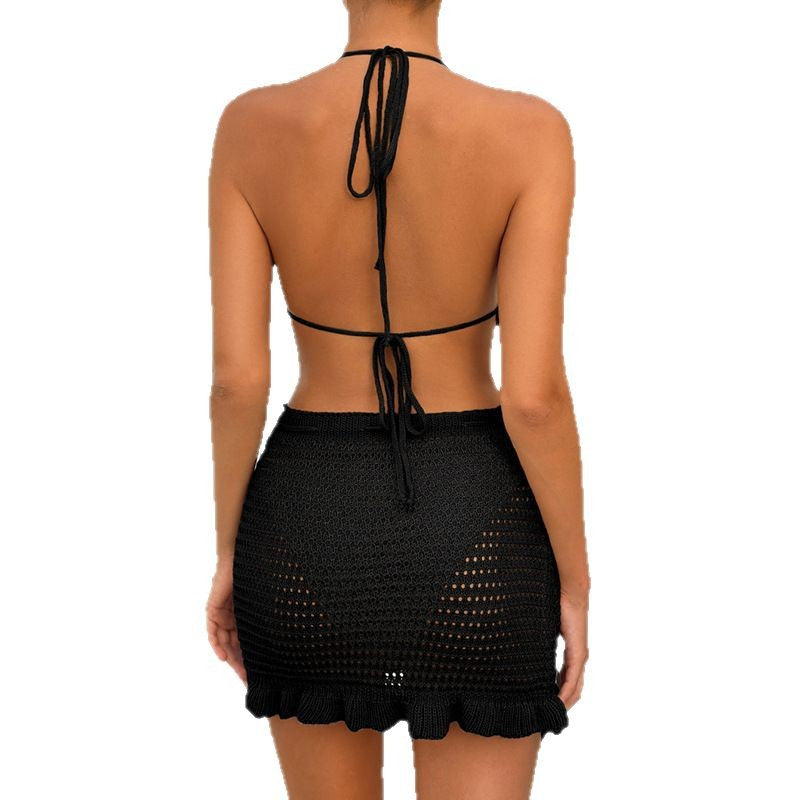 Damskjort Crocheted Bikini Set with Ruffles and Elastic Skirt Mirla-Eva Jonsson