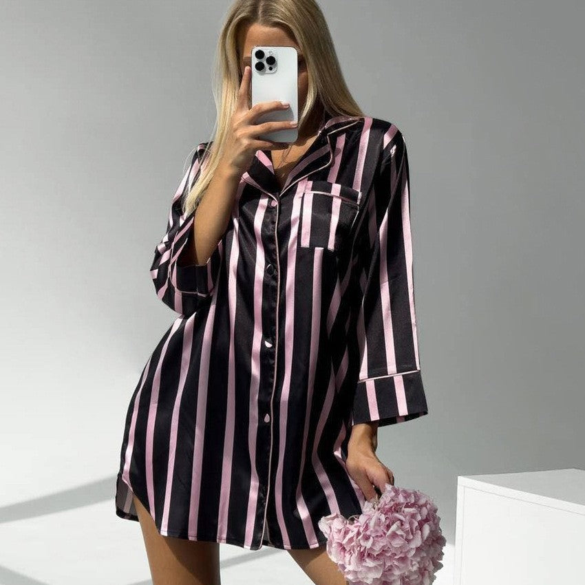 Damskjort i elegant randig design Eva Jonsson-Eva Jonsson
