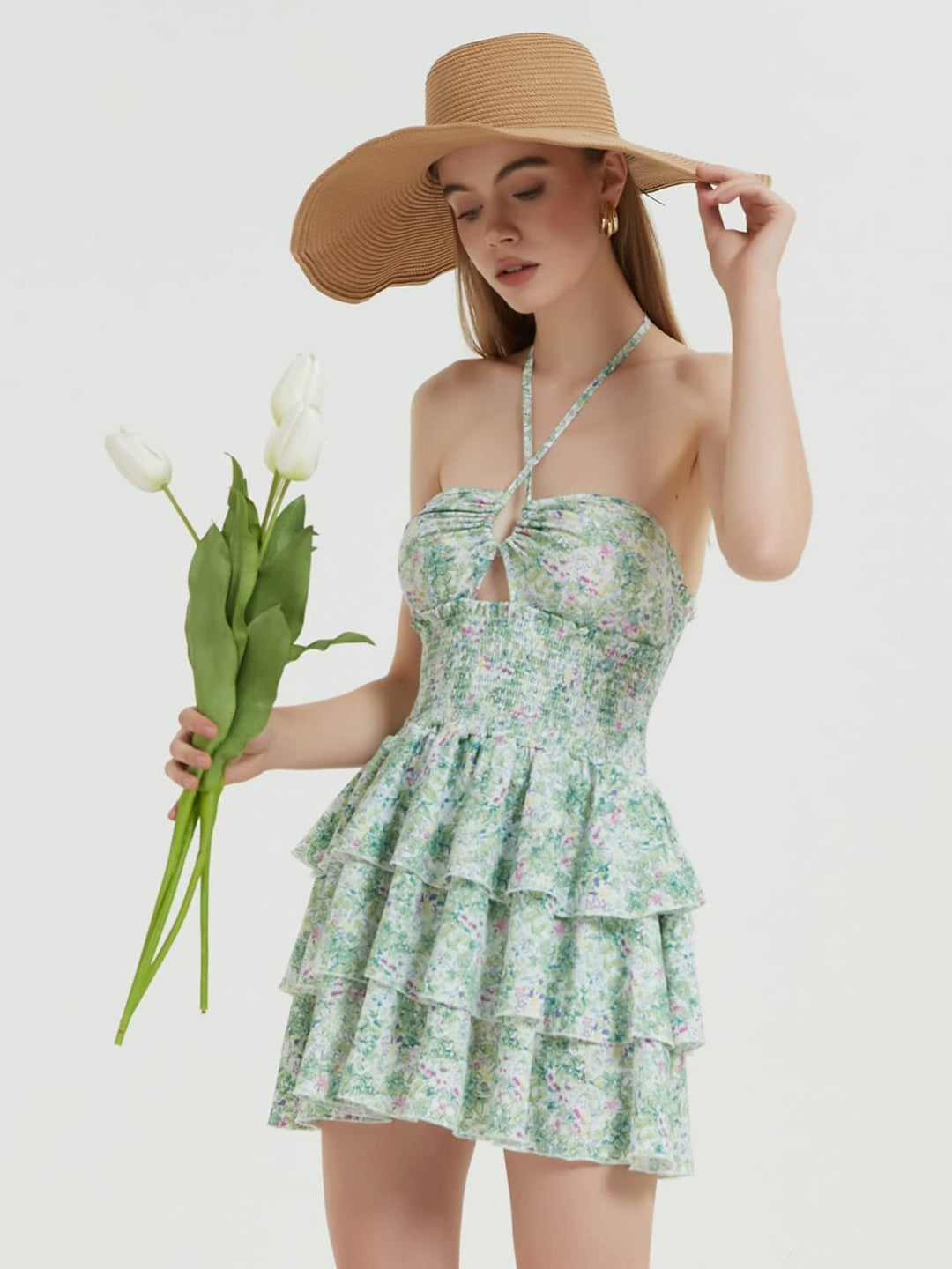 Damskjortklänning med bärande design och blommönster Mirla-Eva Jonsson