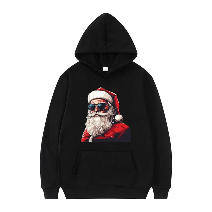 Damsko hoodie med festligt tomtemotiv och konstnärlig tryck Mirla-Eva Jonsson