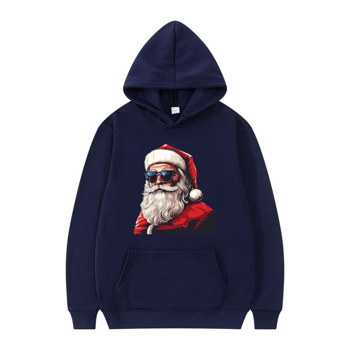 Damsko hoodie med festligt tomtemotiv och konstnärlig tryck Mirla-Eva Jonsson
