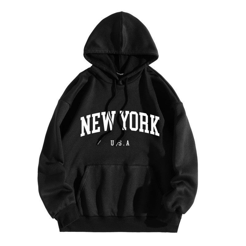 Damsko hoodie med stiligt New York tryck Mirla-Eva Jonsson