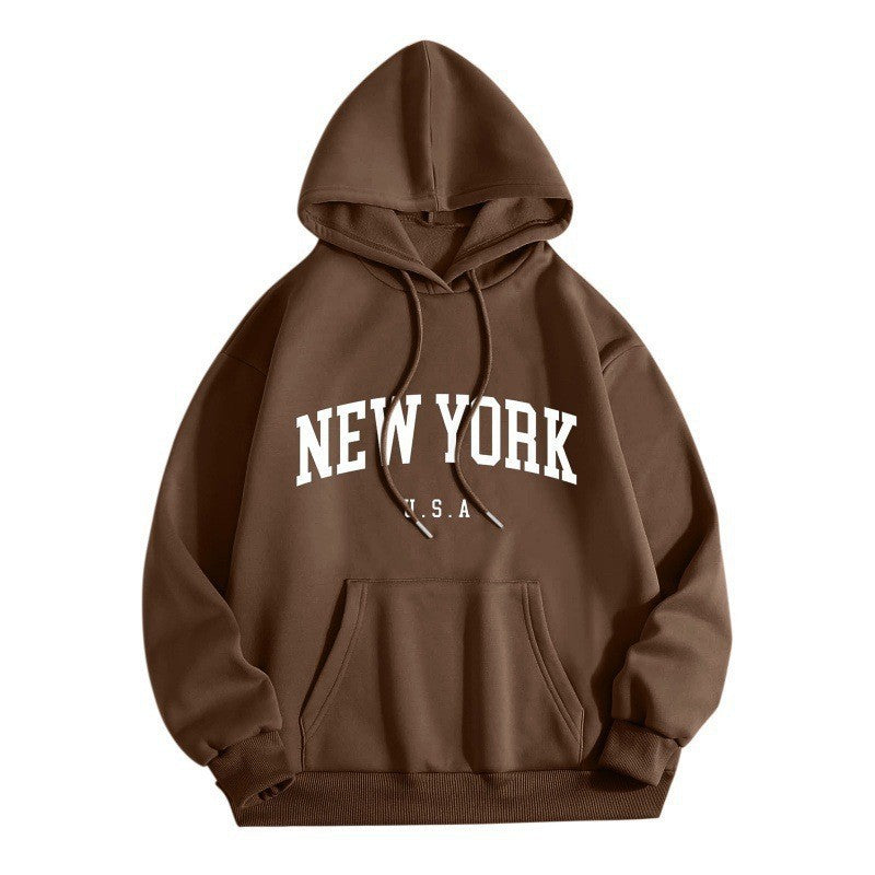 Damsko hoodie med stiligt New York tryck Mirla-Eva Jonsson