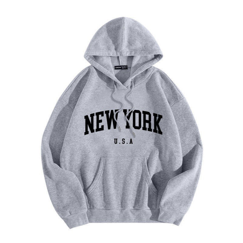 Damsko hoodie med stiligt New York tryck Mirla-Eva Jonsson