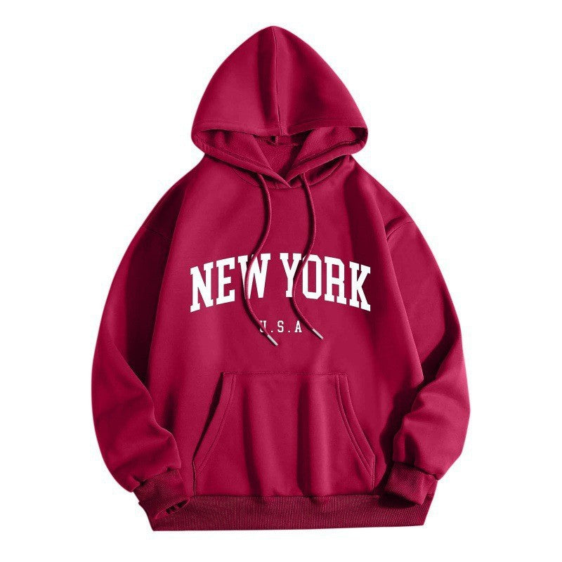 Damsko hoodie med stiligt New York tryck Mirla-Eva Jonsson